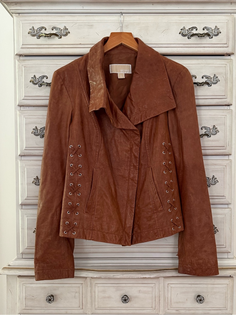 Michael Kors Tan Leather Jacket